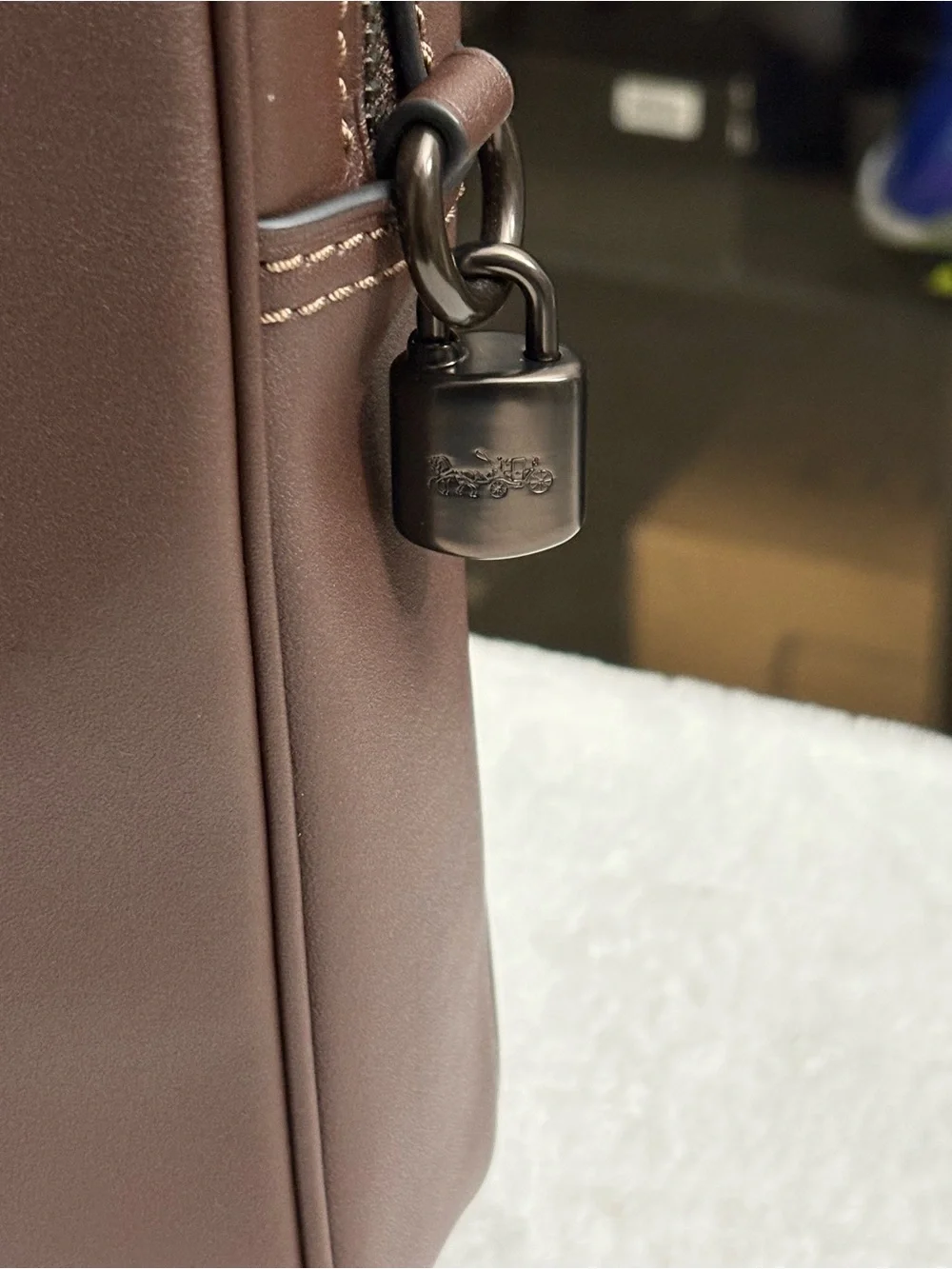 Coach Maple Glove-Tan Leather Briefcase Work Bag -Professional Style. Unisex.